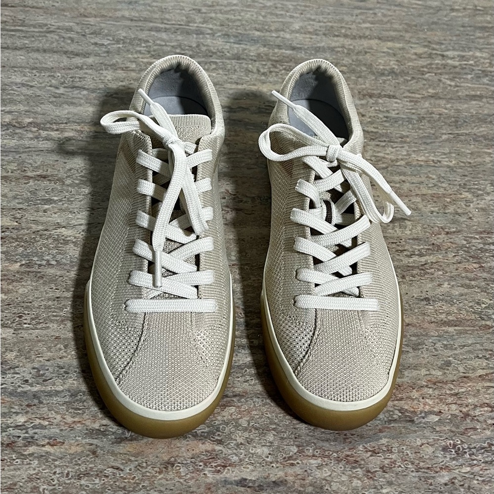 Rothy's Beige/ Tan Knit Lace Up Sneakers Biscuit